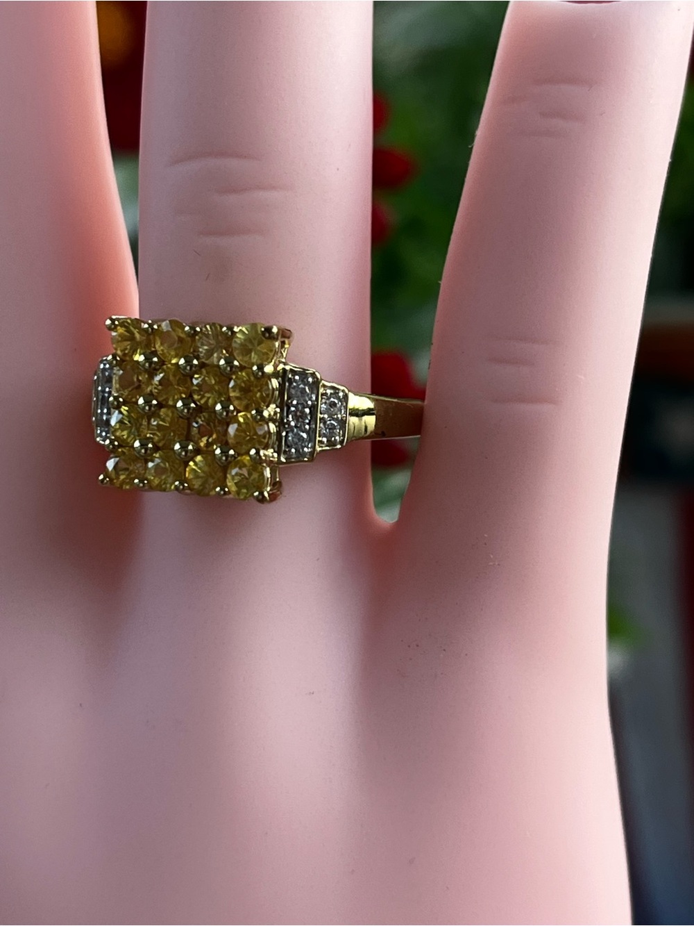 Genuine Yellow Sapphire 925 Ring.  Size 7